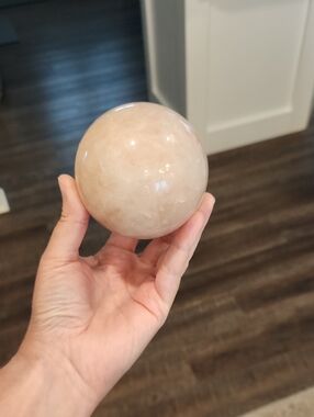 Polished Rose Quartz Sphere - Soft Pink Crystal